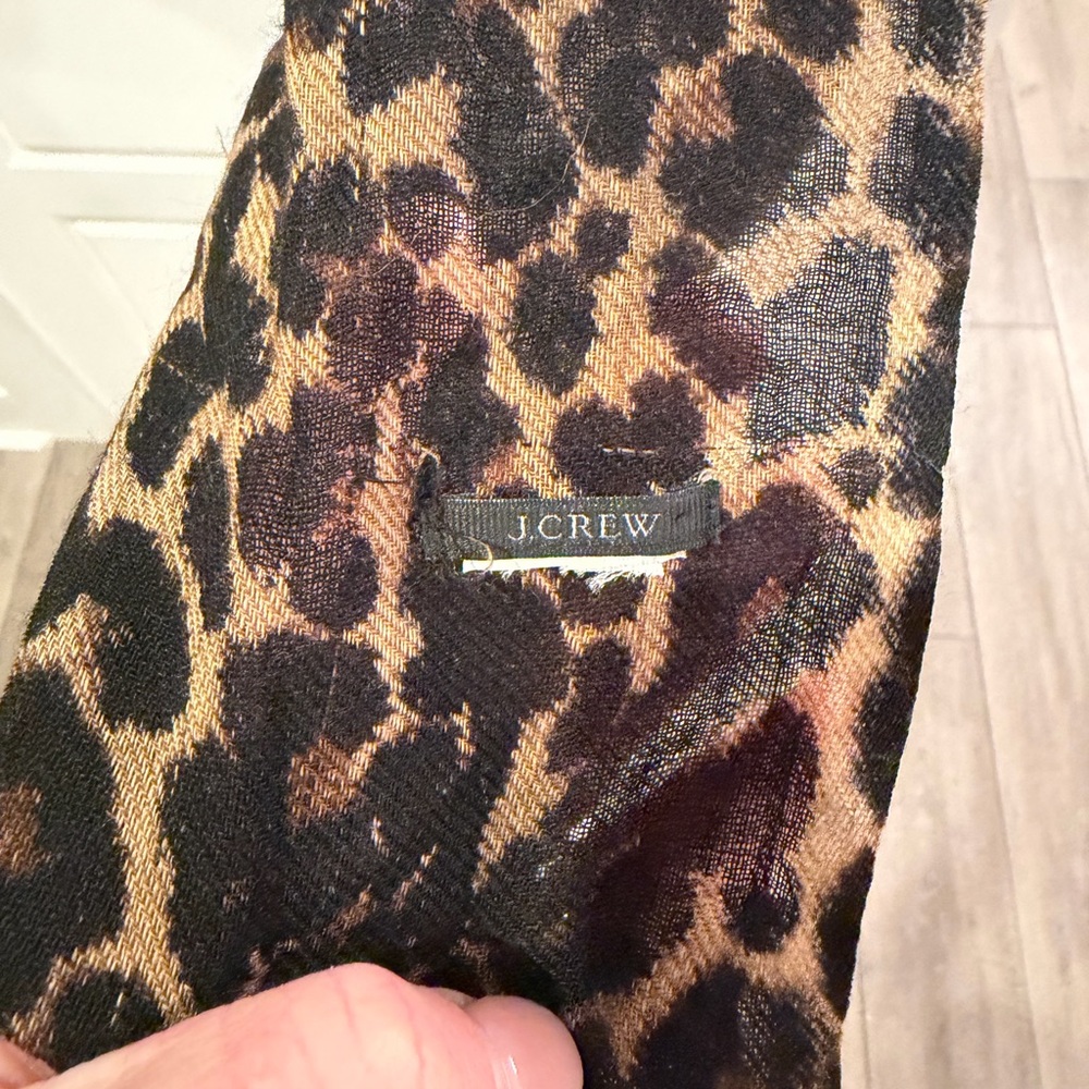 J. Crew Brown Leopard Print Scarf - Picture 3 of 3